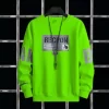Mens Printed T-Shirts Neck Cotton Blend Light Green Round T-Shirt